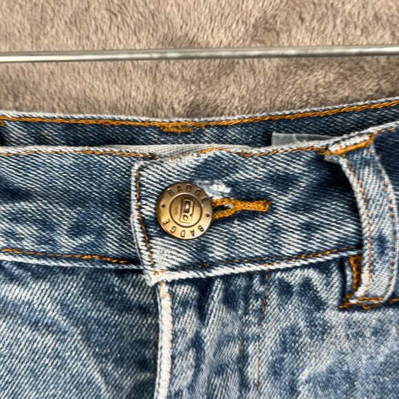 Badge Denim Shorts Women’s 14 Blue High Waist Vintage Bermuda Y2K Streetwear 90s - Picture 3 of 10